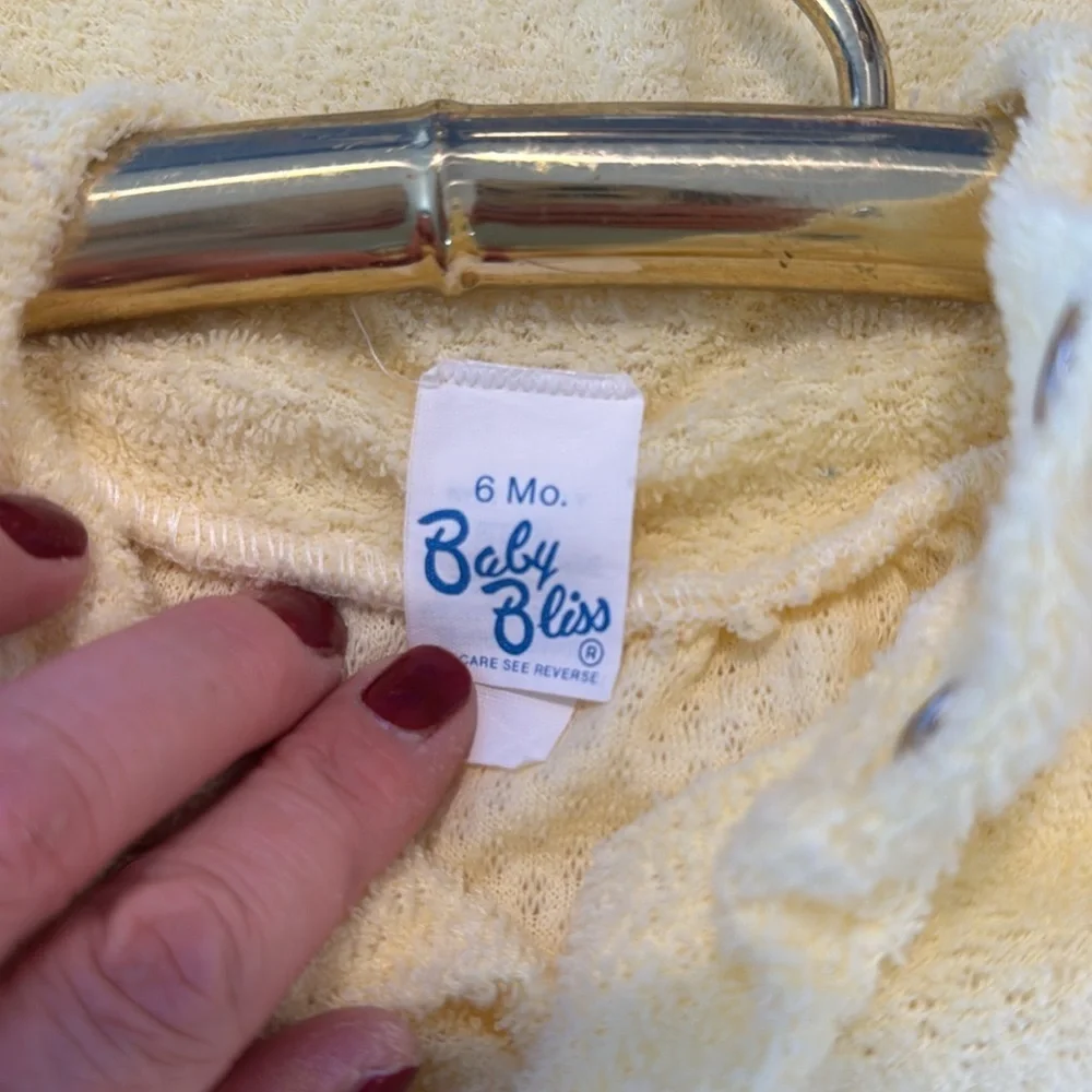Baby Bliss size 6 months vintage baby night gown yellow